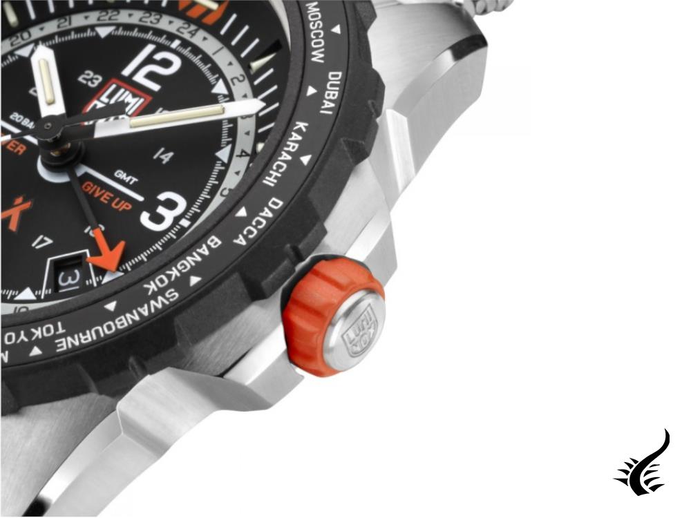 Montre Luminox Bear Grylls Survival GMT, noire, 45 mm, 20 atm, XB.3761