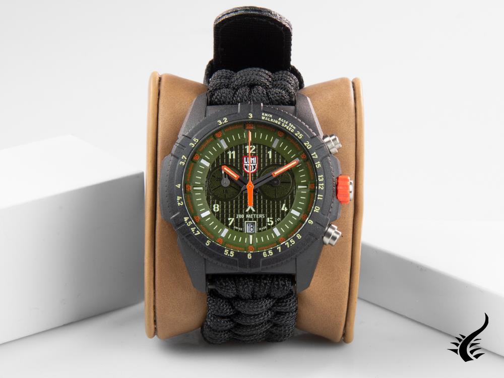 Montre à quartz Luminox Bear Grylls Survival Land, verte, 45 mm, paracorde, XL.3797