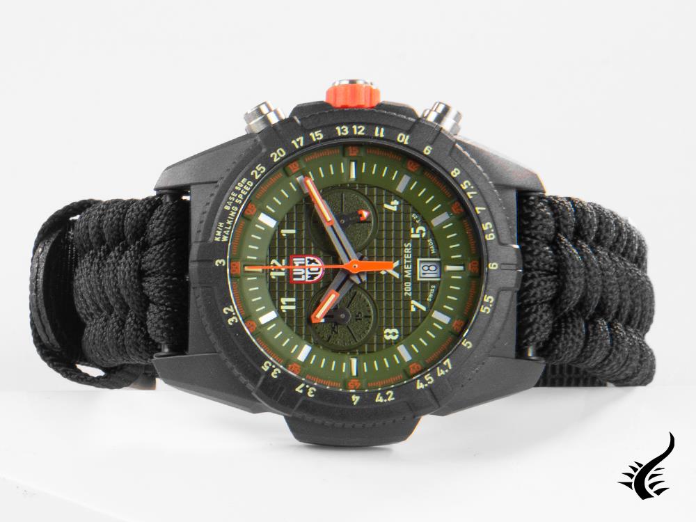 Montre à quartz Luminox Bear Grylls Survival Land, verte, 45 mm, paracorde, XL.3797