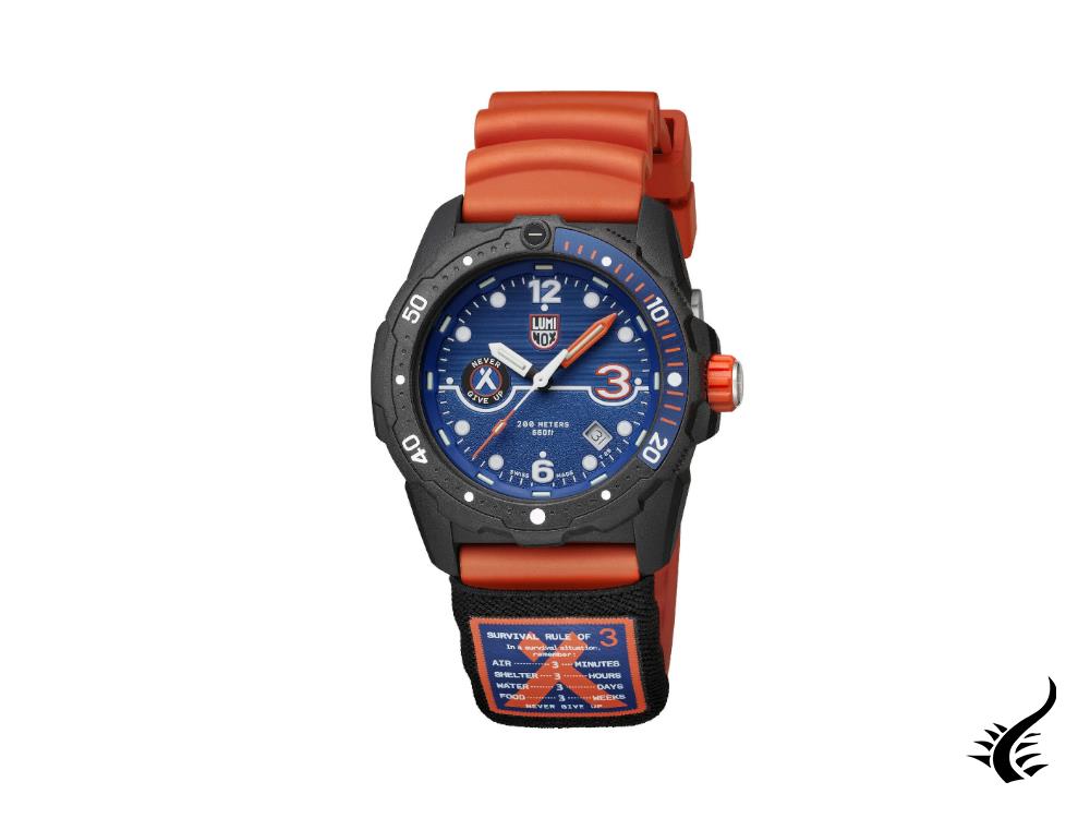 Montre de survie Luminox Bear Grylls, CARBONOX, bleu, 42 mm, 20 atm, XB.3723.R3