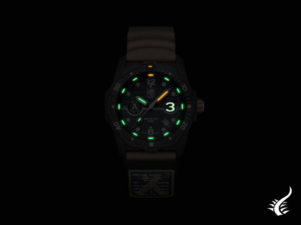 Montre de survie Luminox Bear Grylls, CARBONOX, bleu, 42 mm, 20 atm, XB.3723.R3