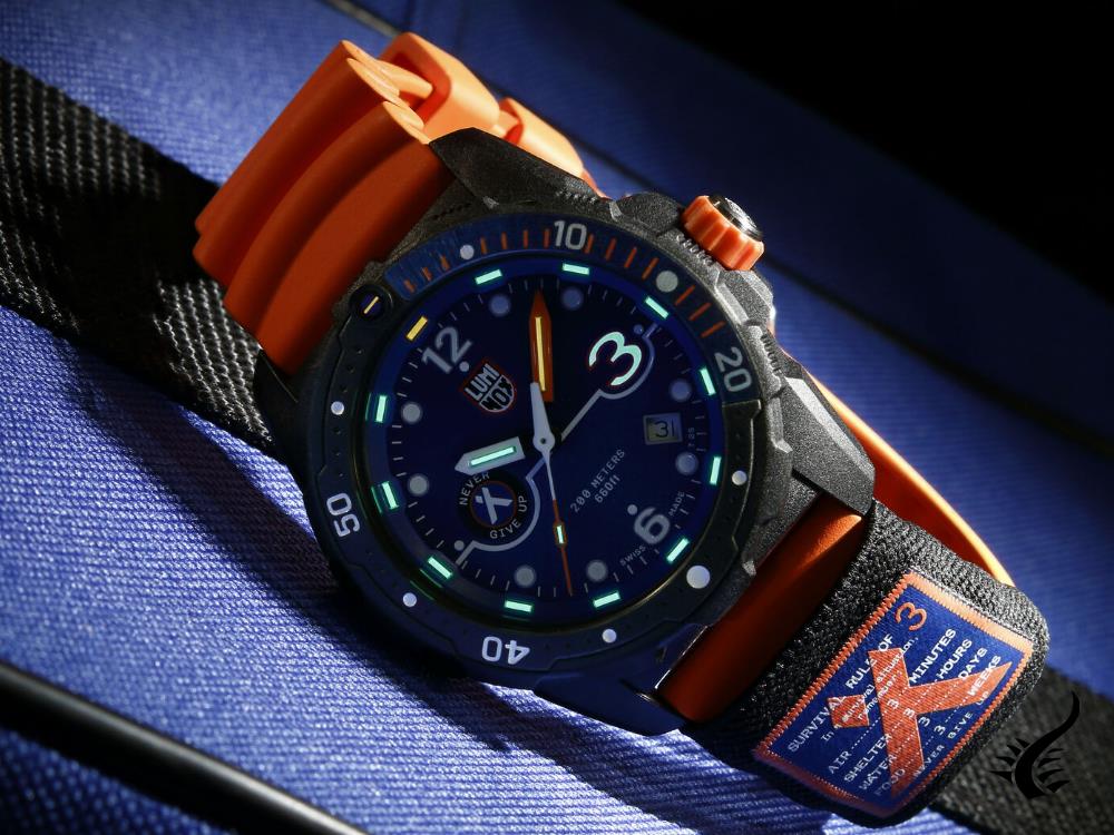 Montre de survie Luminox Bear Grylls, CARBONOX, bleu, 42 mm, 20 atm, XB.3723.R3