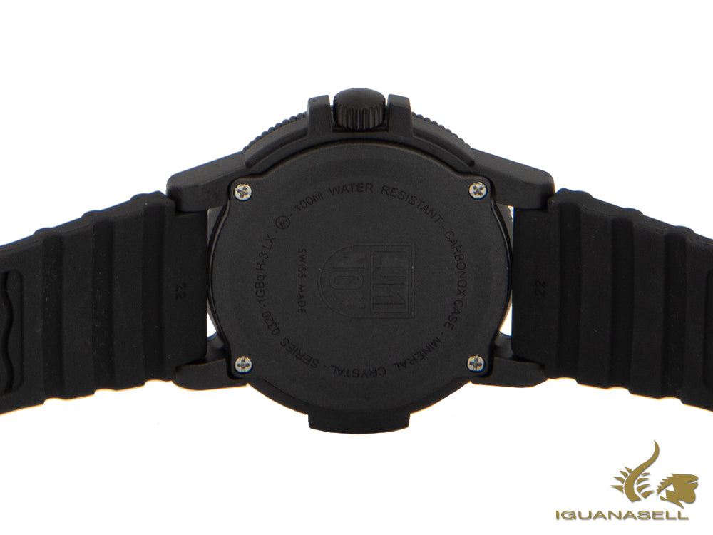 Montre à quartz Luminox Leatherback Sea Turtle Giant 0320, noire, carbone, 44 mm