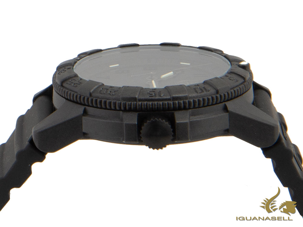 Montre à quartz Luminox Leatherback Sea Turtle Giant 0320, noire, carbone, 44 mm