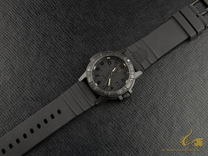 Montre à quartz Luminox Leatherback Sea Turtle Giant 0320, noire, carbone, 44 mm