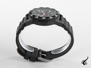 Montre à quartz géante Luminox Leatherback Sea Turtle, noire, carbone, 44 mm, 10 atm