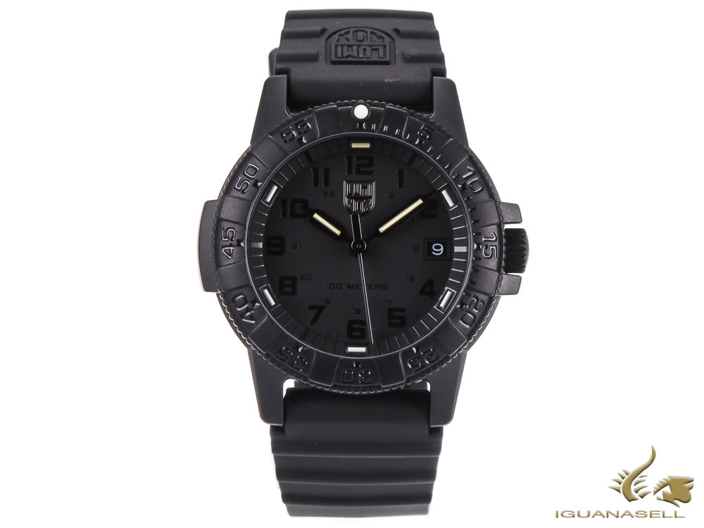 Montre à quartz Luminox Leatherback Sea Turtle, noir, carbone, 39 mm, 10 atm, jour