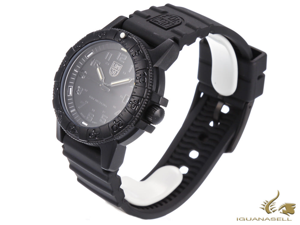 Montre à quartz Luminox Leatherback Sea Turtle, noir, carbone, 39 mm, 10 atm, jour