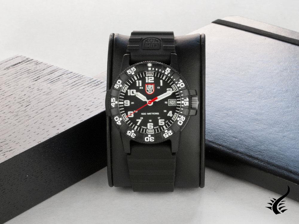 Montre à quartz Luminox Leatherback Sea Turtle, noir, carbone, 39 mm, 10 atm, jour