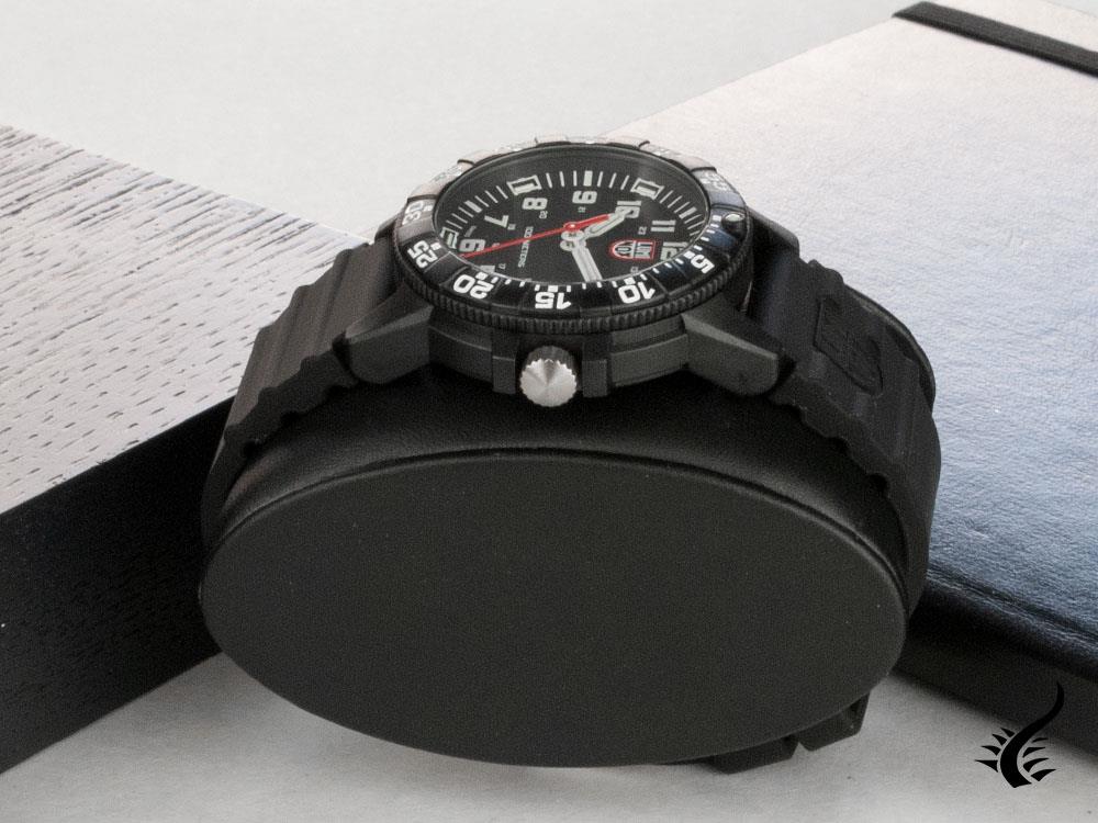 Montre à quartz Luminox Leatherback Sea Turtle, noir, carbone, 39 mm, 10 atm, jour