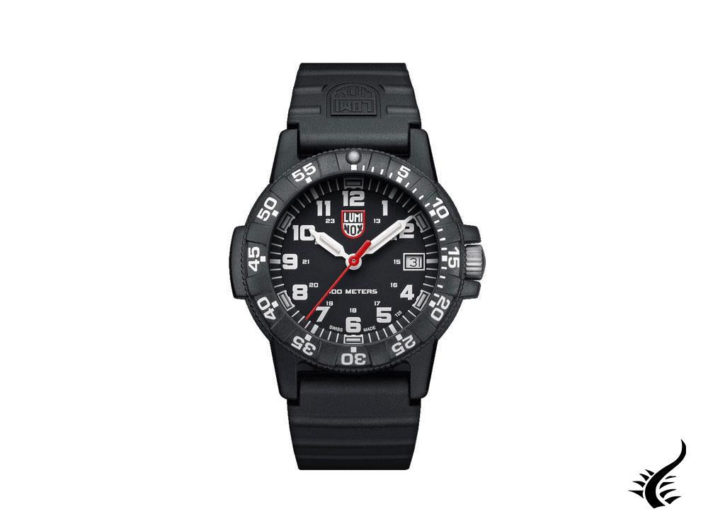 Montre à quartz Luminox Leatherback Sea Turtle, noir, carbone, 39 mm, 10 atm, jour