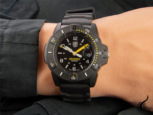 Montre à quartz Luminox Navy Seal série 3600, noire, 45 mm, 20 atm, XS.3601