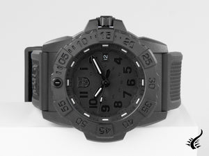 Montre à quartz Luminox Sea Navy Seal 3501.BO, noire, carbone, 20 atm, polyuréthane