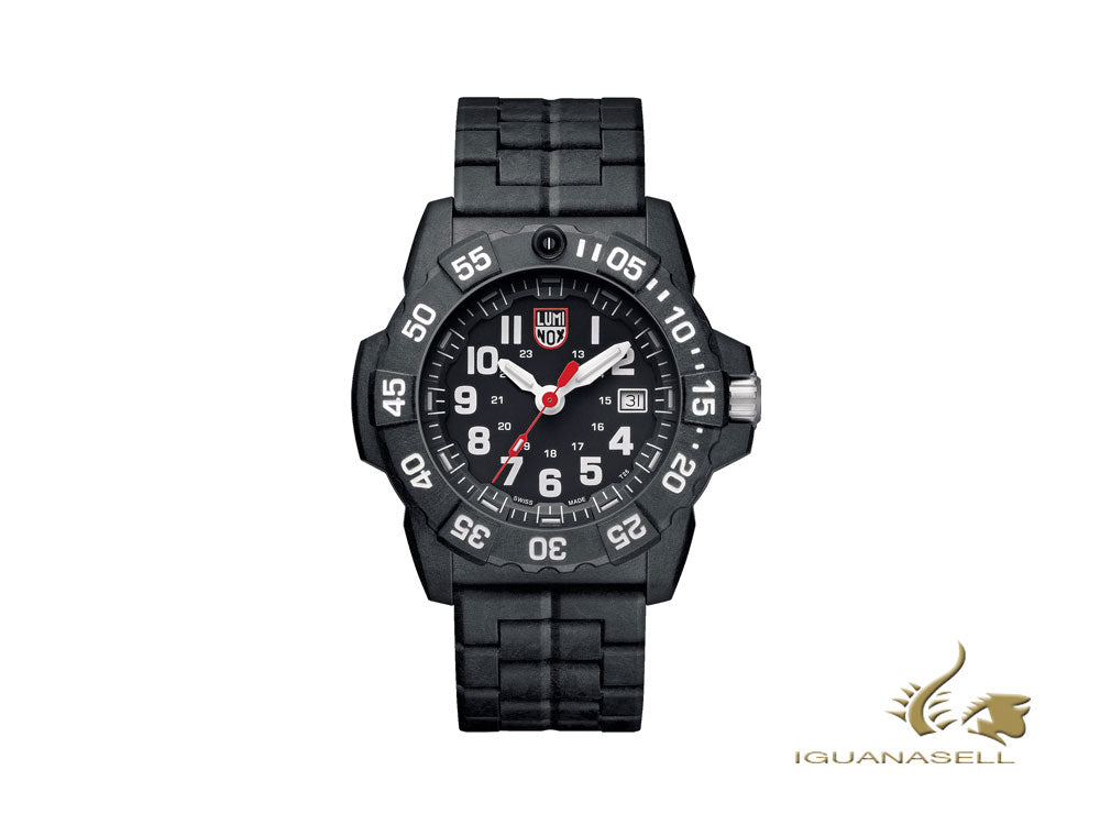 Montre à quartz Luminox Sea Navy Seal 3502, noir, carbone, 45 mm, 20 atm, XS.3502