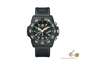 Montre à quartz chronographe Luminox Sea Navy Seal série 3580, noire, XS.3581