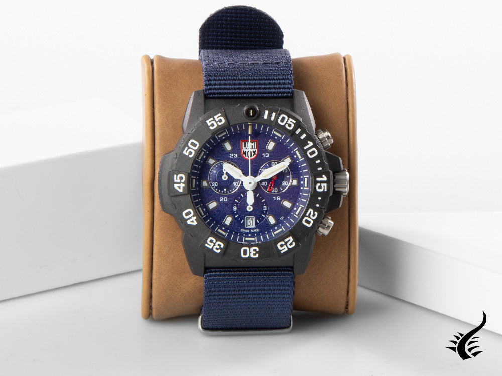 Montre à quartz chronographe Luminox Sea Navy Seal série 3580, bleu, XS.3583.ND