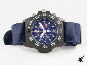 Montre à quartz chronographe Luminox Sea Navy Seal série 3580, bleu, XS.3583.ND