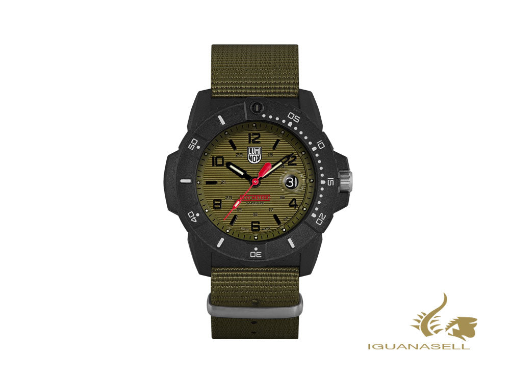 Montre à quartz Luminox Set Sea Navy Seal, vert, carbone, 45 mm, 20 atm, XS.3617.SET