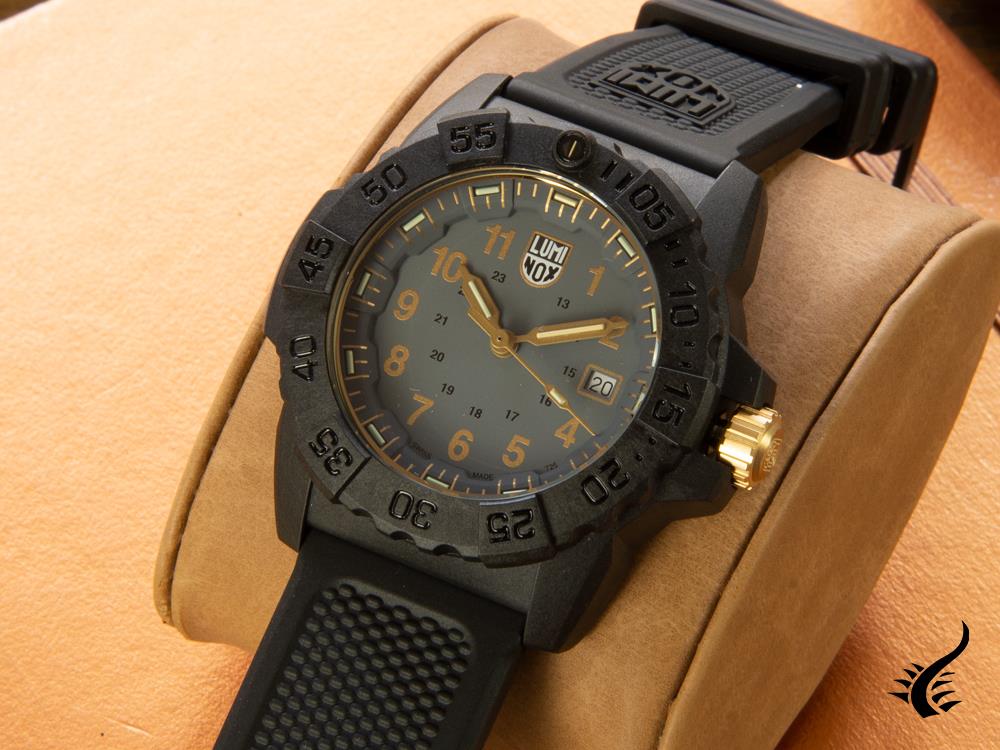 Montre à quartz Luminox Sea Navy Seal, gris, CARBONOX, 45 mm, 20 atm, XS.3508.GOLD