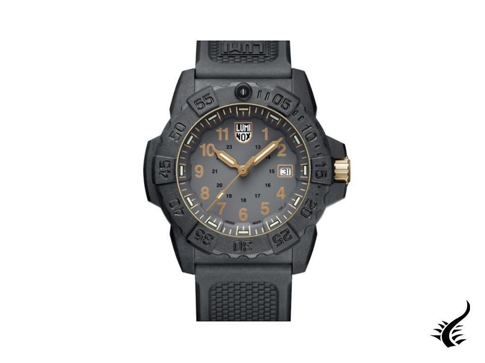 Montre à quartz Luminox Sea Navy Seal, gris, CARBONOX, 45 mm, 20 atm, XS.3508.GOLD