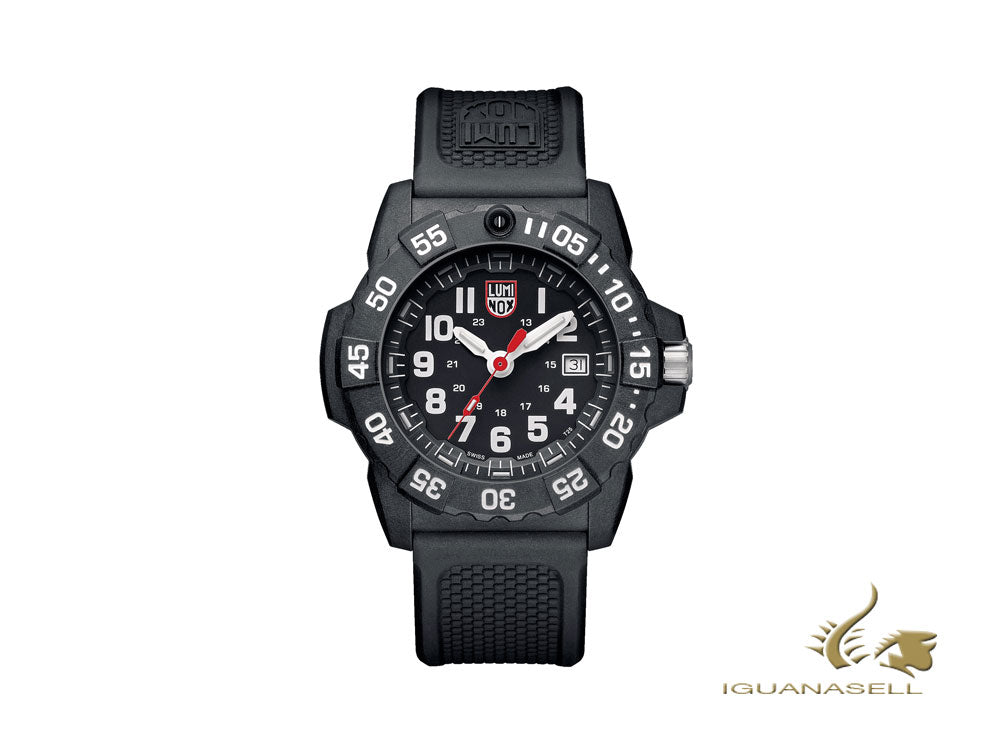 Montre à quartz Luminox Sea Navy Seal 3502, carbone, 45 mm, 20 atm, polyuréthane