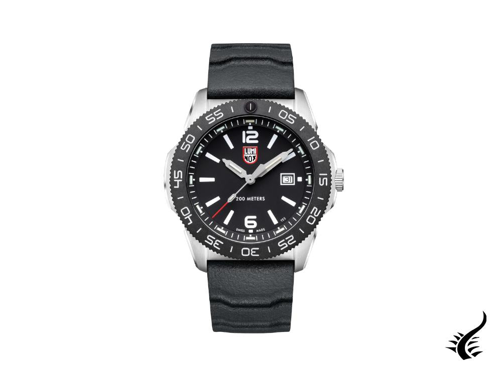 Montre de plongée à quartz Luminox Sea Pacific, CARBONOX, noire, 44 mm, 20 atm, XS.3121