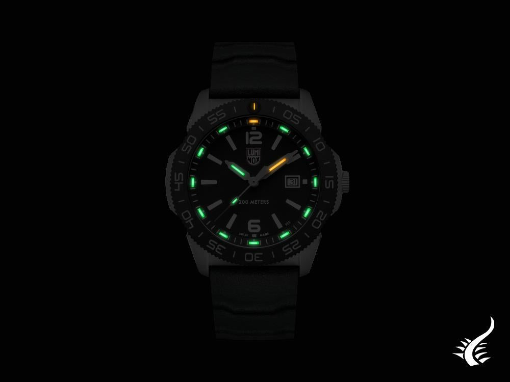 Montre de plongée à quartz Luminox Sea Pacific, CARBONOX, noire, 44 mm, 20 atm, XS.3121