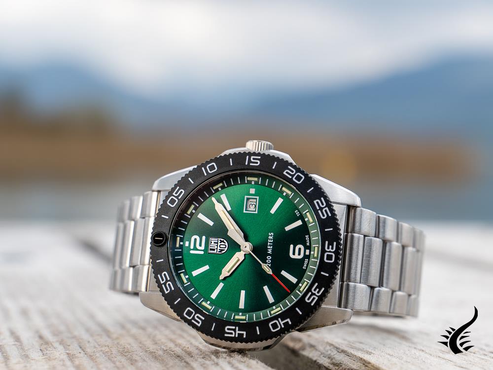 Montre à quartz Luminox Sea Pacific Diver, verte, 44 mm, jour, 20 atm, XS.3137