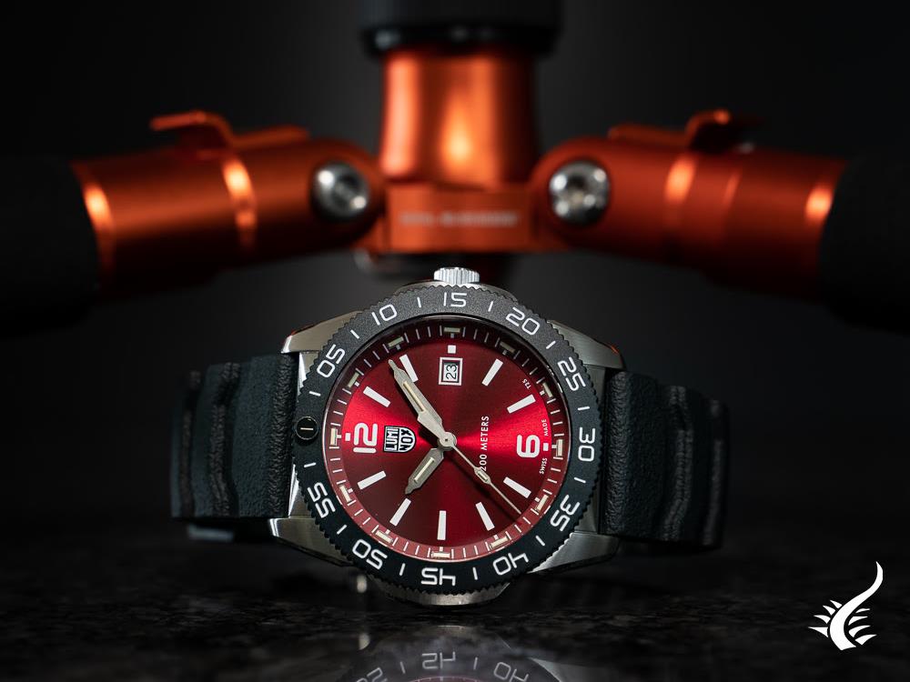 Montre à quartz Luminox Sea Pacific Diver, rouge, 44 mm, jour, 20 atm, XS.3135