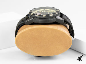 Montre à quartz géante Luminox Sea Turtle, noir/beige, carbone, 44 mm, 10 atm, jour