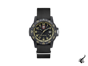 Montre à quartz géante Luminox Sea Turtle, noir/beige, carbone, 44 mm, 10 atm, jour