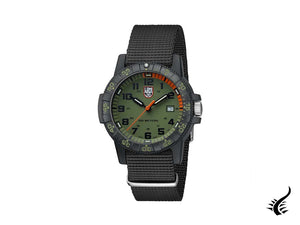 Montre à quartz géante Luminox Sea Turtle, verte, carbone, 44 mm, 10 atm, jour