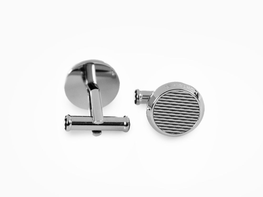 Boutons de manchette Montblanc Iconic Geometry, acier inoxydable, poli, 118604