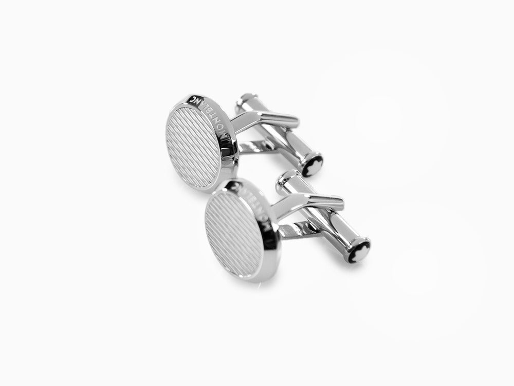 Boutons de manchette Montblanc Iconic Geometry, acier inoxydable, poli, 118604
