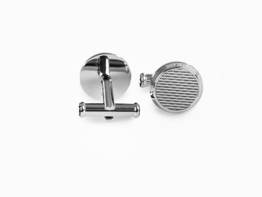 Boutons de manchette Montblanc Iconic Geometry, acier inoxydable, poli, 118604