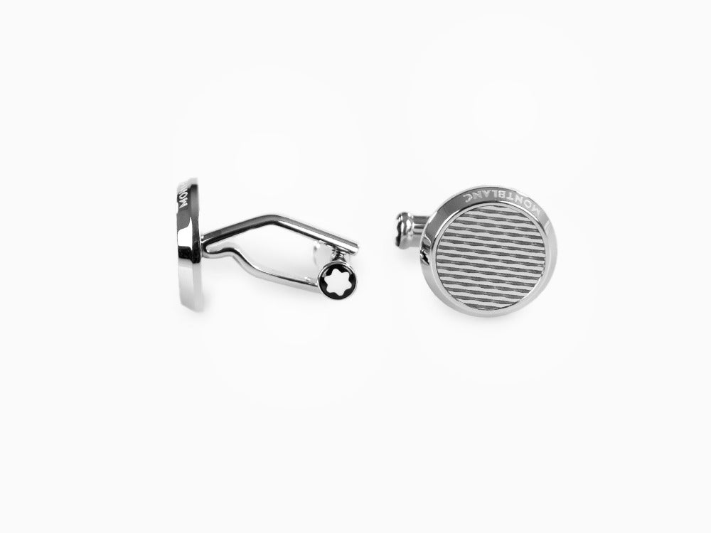 Boutons de manchette Montblanc Iconic Geometry, acier inoxydable, poli, 118604