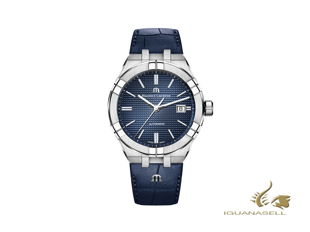 Maurice Lacroix Aikon Gents Automatic Watch, 42 mm, Blue, AI6008-SS001-430-1