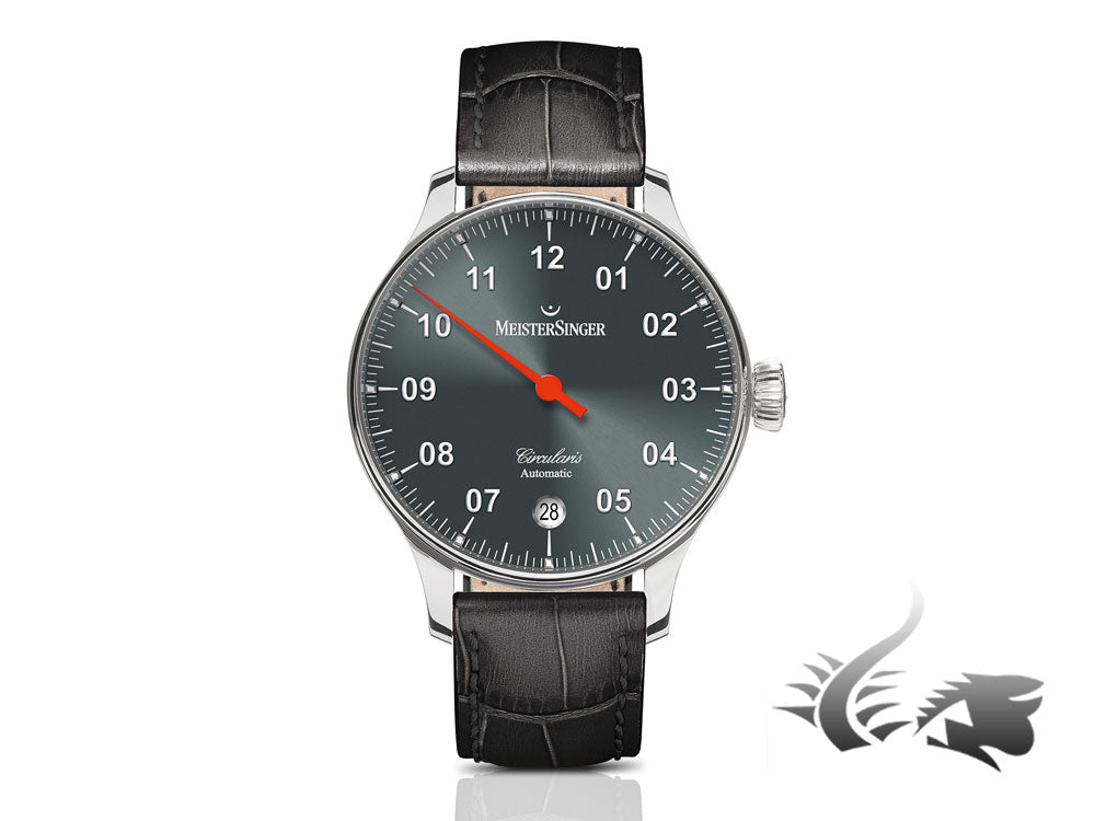 Montre automatique Meistersinger Circularis Automatic, gris, MSA01, 43 mm