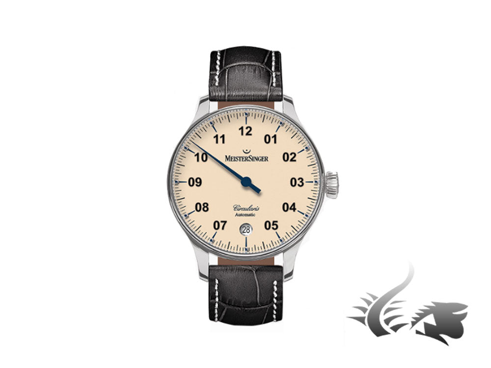 Meistersinger Circularis Automatic Watch, MSA01, Ivory, Incablock CC903-SGF01W