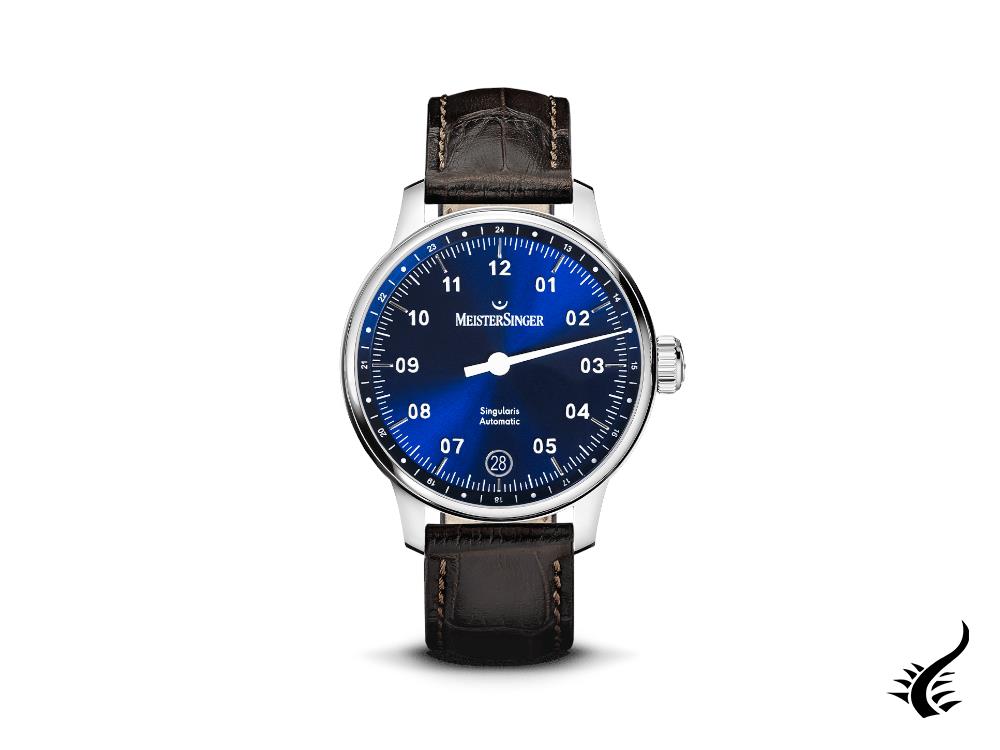 Montre automatique Meistersinger Circularis Singularis, bleu, SIN908-SG02