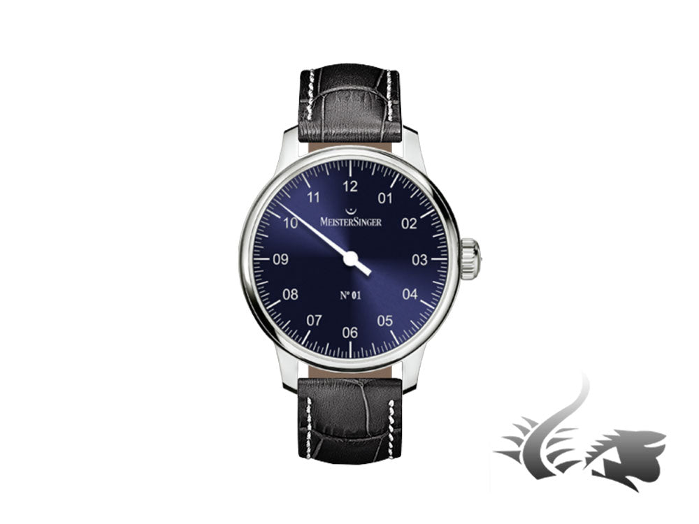 Montre Meistersinger N1, remontage manuel, ETA 2801-2, 43 mm, AM3308-SG01W