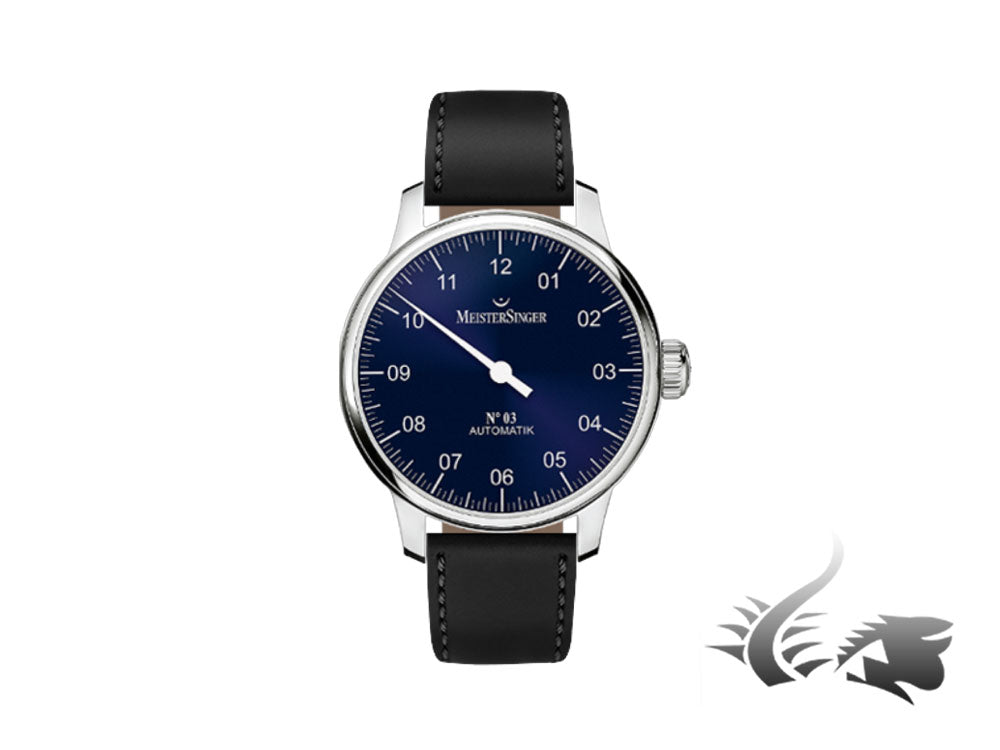 Montre automatique Meistersinger N3, ETA 2824-2, 43 mm, bracelet en cuir, AM908-SCF01