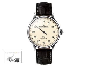 Meistersinger N3 Automatic Watch, ETA 2824-2, 43mm. Black Leather strap, AM903