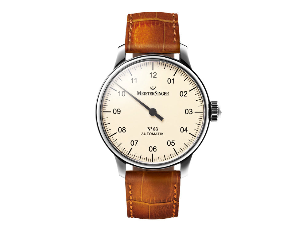 Meistersinger N3 Automatic Watch, ETA 2824-2, 43mm. Leather strap, AM903-SG03