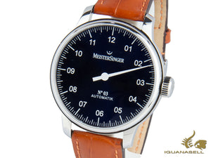 Montre automatique Meistersinger N3, ETA 2824-2, 43 mm, bracelet en cuir, AM908