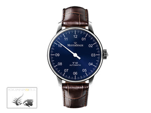 Montre automatique Meistersinger N3, ETA 2824-2, 43 mm, bracelet en cuir, AM908-SG02