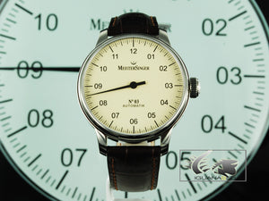 Montre automatique Meistersinger N3, ETA 2824-2, 43 mm, bracelet en cuir, AM903-SG02