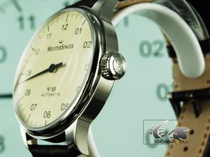 Montre automatique Meistersinger N3, ETA 2824-2, 43 mm, bracelet en cuir, AM903-SG02