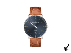 Montre automatique Meistersinger Neo, ETA 2824-2, 36 mm, cuir, bleu, NE917G-SG03