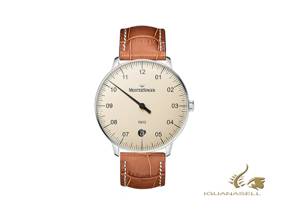 Montre automatique Meistersinger Neo Ivory, 36 mm, cognac, NE903N-SG03W